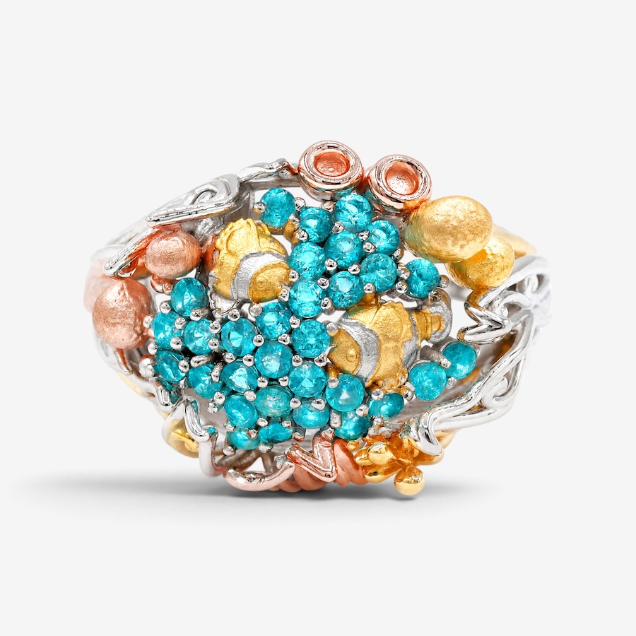 Image 766183.jpg, Product 766-183 / Price $299.90, Gems en Vogue Palladium Silver Paraiba Topaz Sea of Life Ring from Gems En Vogue on TSC.ca's Jewellery department