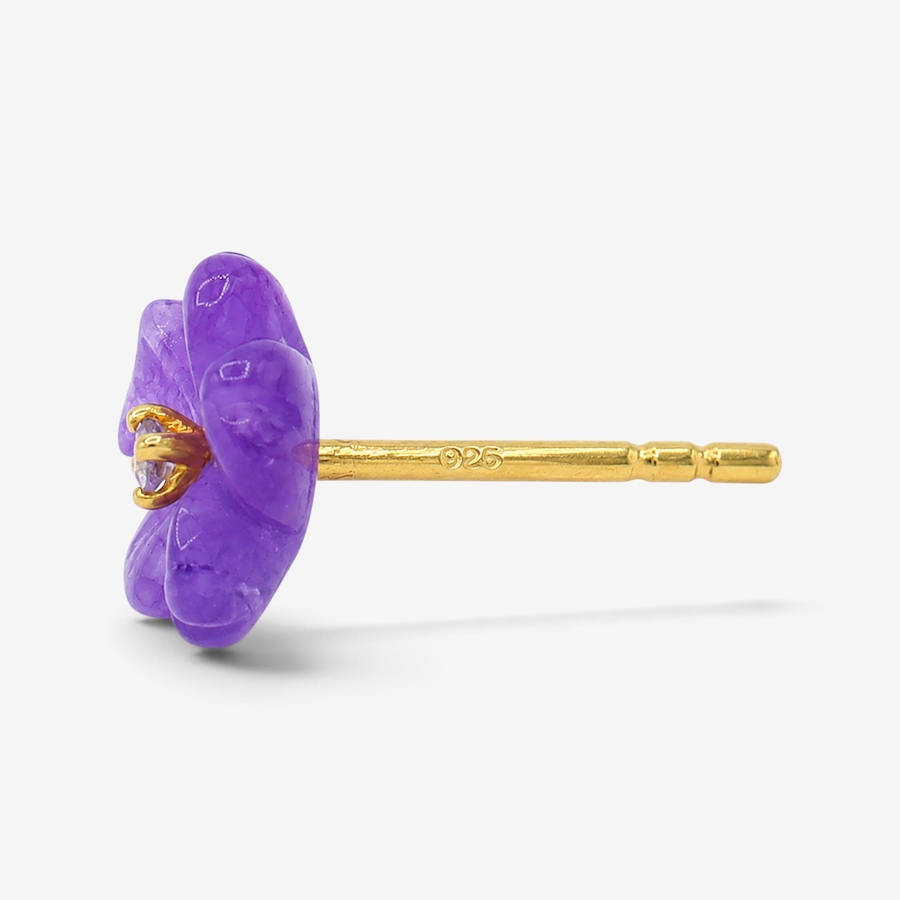 Image 766193_ALTMORE1.jpg, Product 766-193 / Price $99.99, Gems en Vogue Palladium Silver Purple Quartzite and Tanzanite Carved Flower Stud Earrings from Gems En Vogue on TSC.ca's Jewellery department