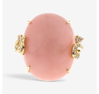 14K Yellow Gold Pink Opal Ring