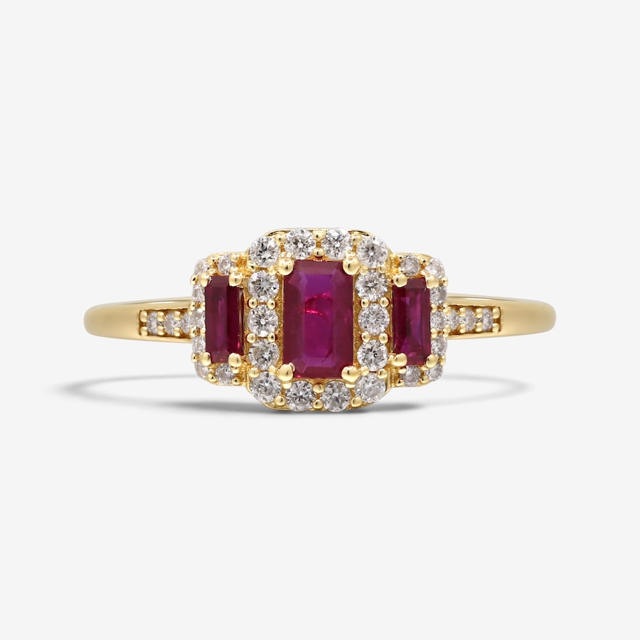 Image 766259.jpg, Product 766-259 / Price $1,499.99, 14K Yellow Gold Ruby Trinity Ring from Gem Creations on TSC.ca's Jewellery department