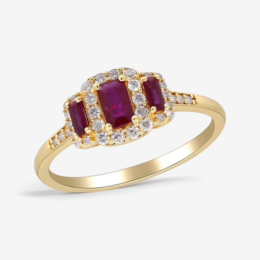 Image 766259_ALTMORE2.jpg, Product 766-259 / Price $1,499.99, 14K Yellow Gold Ruby Trinity Ring from Gem Creations on TSC.ca's Jewellery department