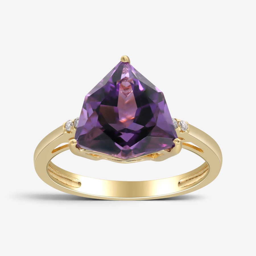 Image 766260.jpg, Product 766-260 / Price $1,299.99, 14K Yellow Gold Trillion Amethyst Ring from Gem Creations on TSC.ca's Jewellery department