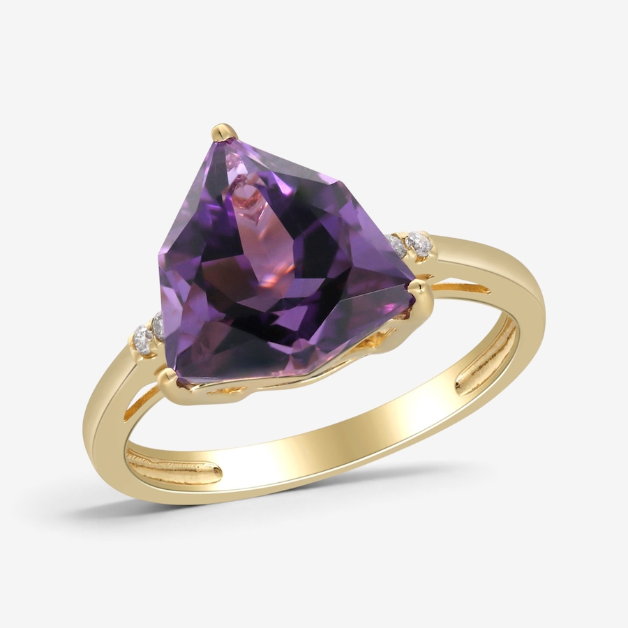 Image 766260_ALTMORE1.jpg, Product 766-260 / Price $1,299.99, 14K Yellow Gold Trillion Amethyst Ring from Gem Creations on TSC.ca's Jewellery department