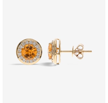  14K Yellow Gold Spessarite Stud Earrings
