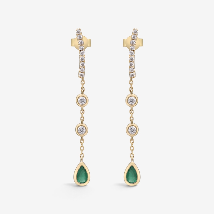 Image 766263.jpg, Product 766-263 / Price $1,299.99,  14K Yellow Gold Emerald Drop Earrings from Gem Creations on TSC.ca's Jewellery department
