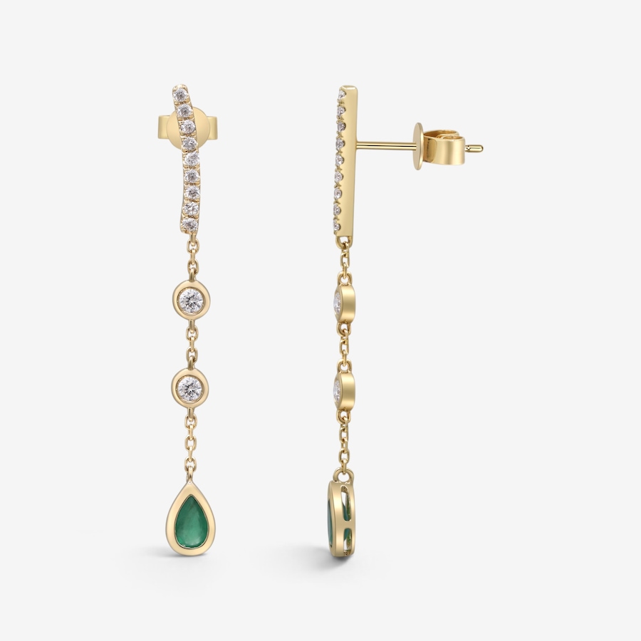 Image 766263_ALTMORE2.jpg, Product 766-263 / Price $1,299.99,  14K Yellow Gold Emerald Drop Earrings from Gem Creations on TSC.ca's Jewellery department