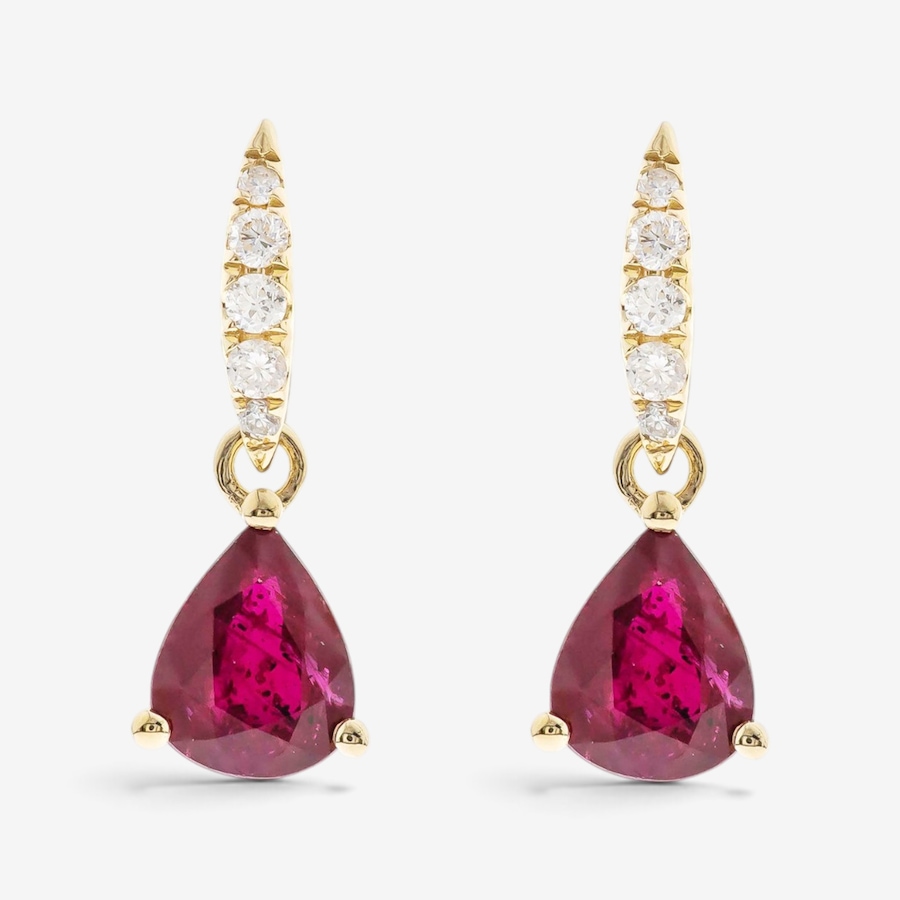 Image 766265.jpg, Product 766-265 / Price $699.99,  14K Yellow Gold Pear Shape Ruby Earrings from Gem Creations on TSC.ca's Jewellery department