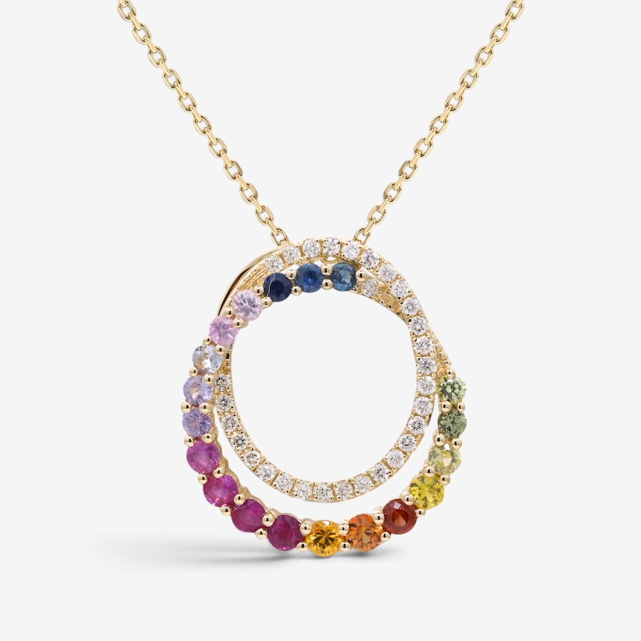 Image 766269.jpg, Product 766-269 / Price $2,499.99, 14K Yellow Gold Sapphire Circle Pendant from Gem Creations on TSC.ca's Jewellery department