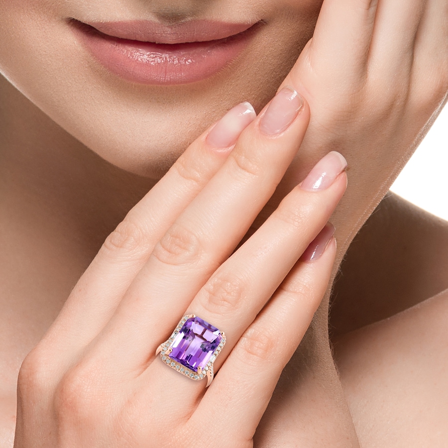 Image 766308_ALTMORE3.jpg, Product 766-308 / Price $2,299.99, EFFY 14K Rose Gold, Pink Amethyst and Diamond Ring from Effy Jewellery on TSC.ca's Jewellery department