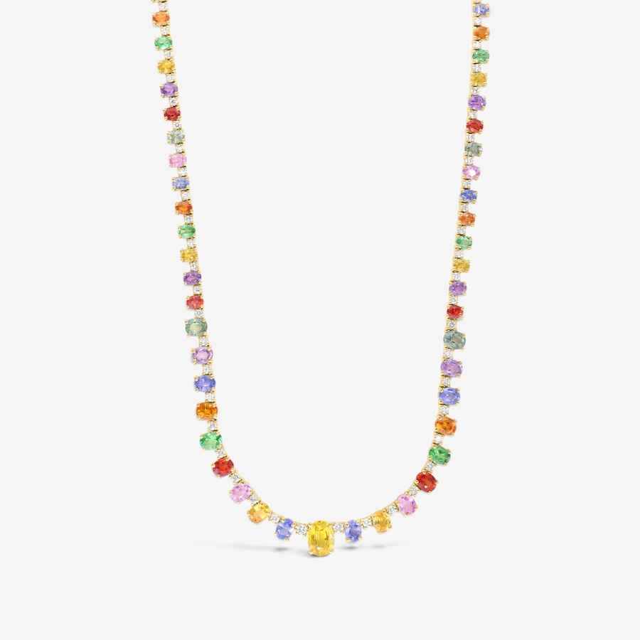 Image 766357.jpg, Product 766-357 / Price $16,499.99, EFFY 14K Yellow Gold, Multi Sapphire and Diamond Necklace from Effy Jewellery on TSC.ca's Jewellery department