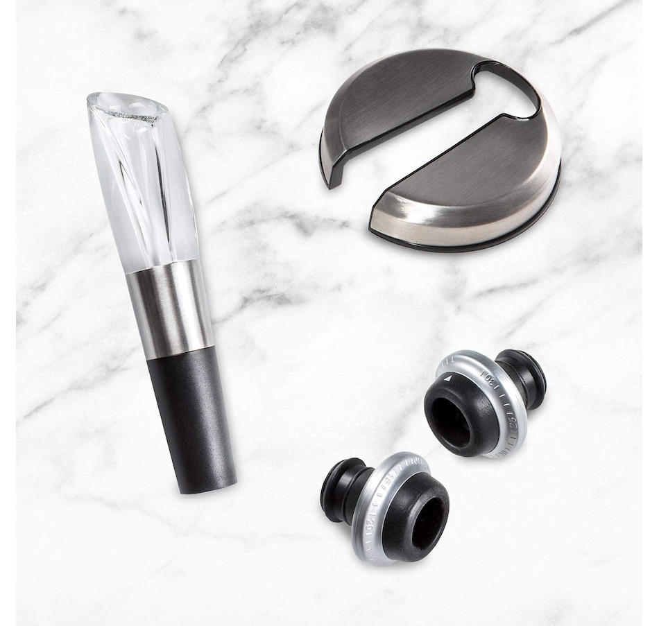 Image 800794_ALTMORE2.jpg, Product 800-794 / Price $69.99, Ivation 6-in-1 Wine Gift Set W/Bottle Opener, Wine Preserver, Stoppers, Foil Cutter & Charging Base from Ivation on TSC.ca's Kitchen department