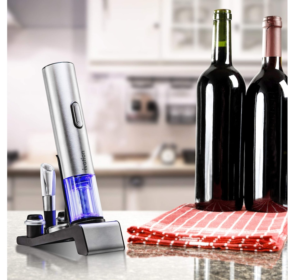 Image 800794_ALTMORE4.jpg, Product 800-794 / Price $69.99, Ivation 6-in-1 Wine Gift Set W/Bottle Opener, Wine Preserver, Stoppers, Foil Cutter & Charging Base from Ivation on TSC.ca's Kitchen department