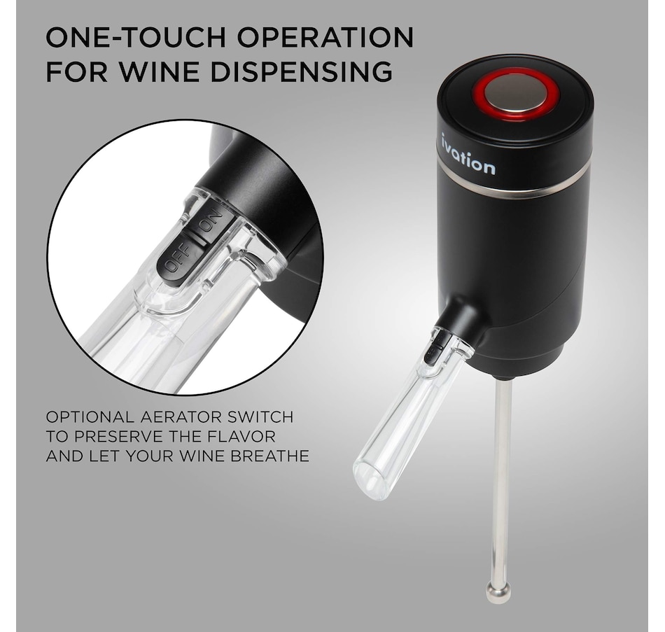 Image 800807_ALTMORE3.jpg, Product 800-807 / Price $54.99, Ivation Electric Wine Aerator and Dispenser, Rechargeable Automatic Wine Pourer with Touch Button from Ivation on TSC.ca's Kitchen department