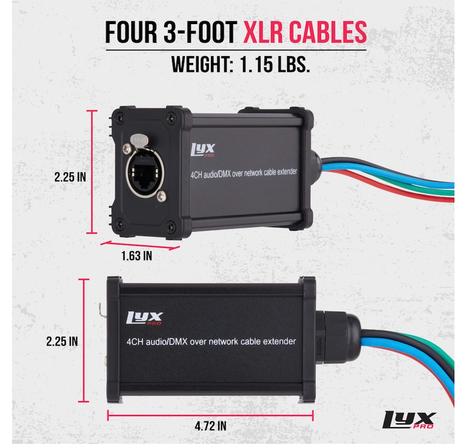 Image 800811_ALTMORE1.jpg, Product 800-811 / Price $79.99, LyxPro Pair of Audio Snake 4 Channel XLR 3 Pin Multi Network Breakout from LyxPro on TSC.ca's Toys & Hobbies department