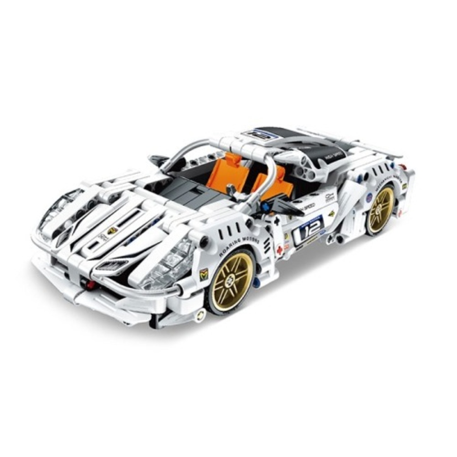 Image 800868.jpg, Product 800-868 / Price $34.99, Super Sports Car (White) DIY Premium Building Block Kit - 437 Pieces with Pull Back Action | STEM Educational Toy for Ages 6+ | Enhance Creativity and Engineering Skills from Tradeopia on TSC.ca's Toys & Hobbies department