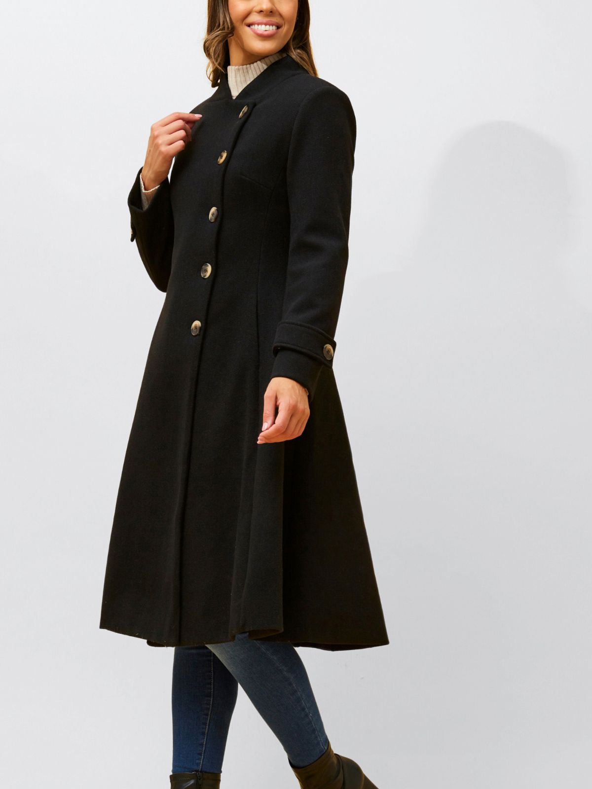 Annick - Harper Retro Flared Coat Side Buttons - TSC.ca
