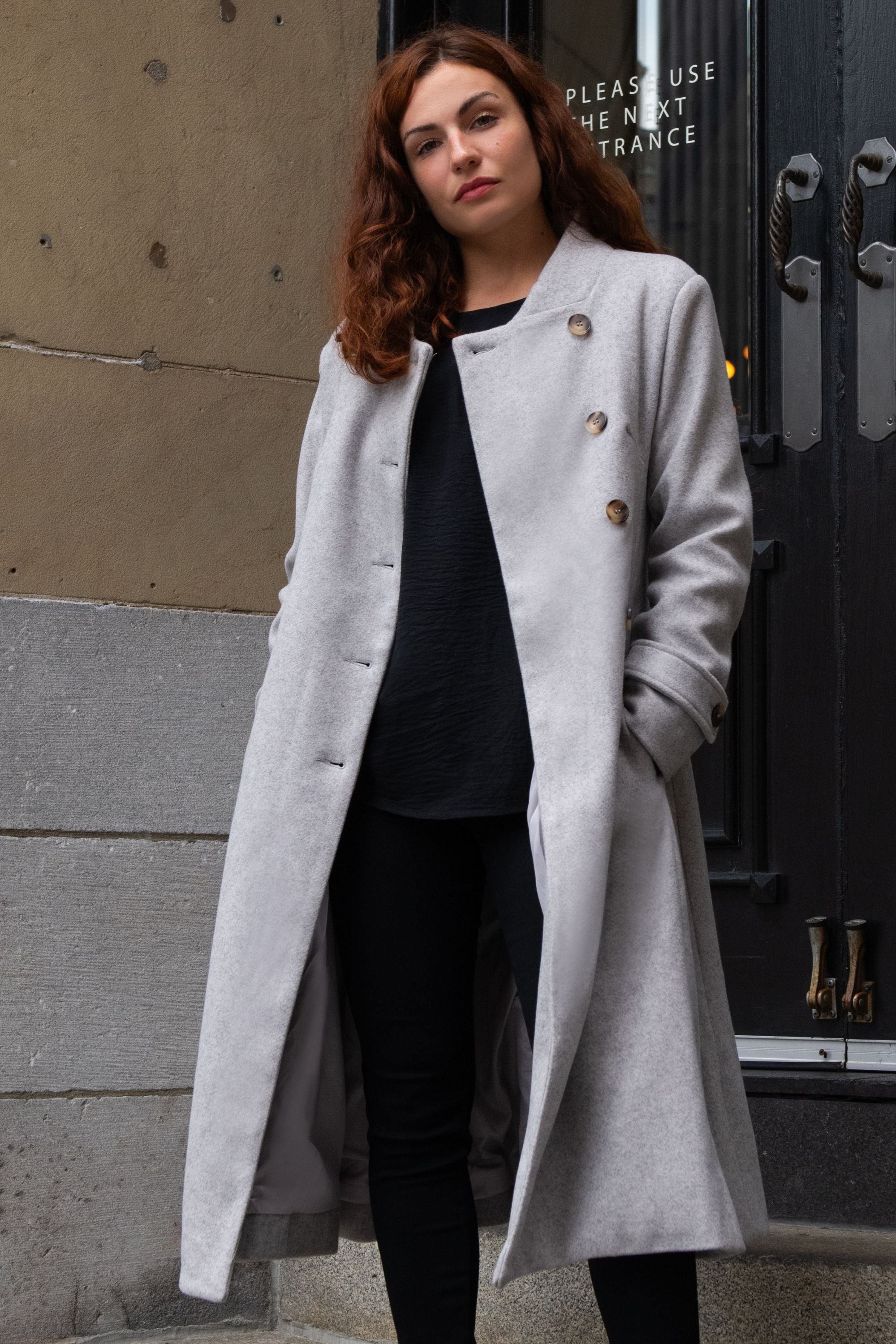Annick - Harper Retro Flared Coat Side Buttons - TSC.ca