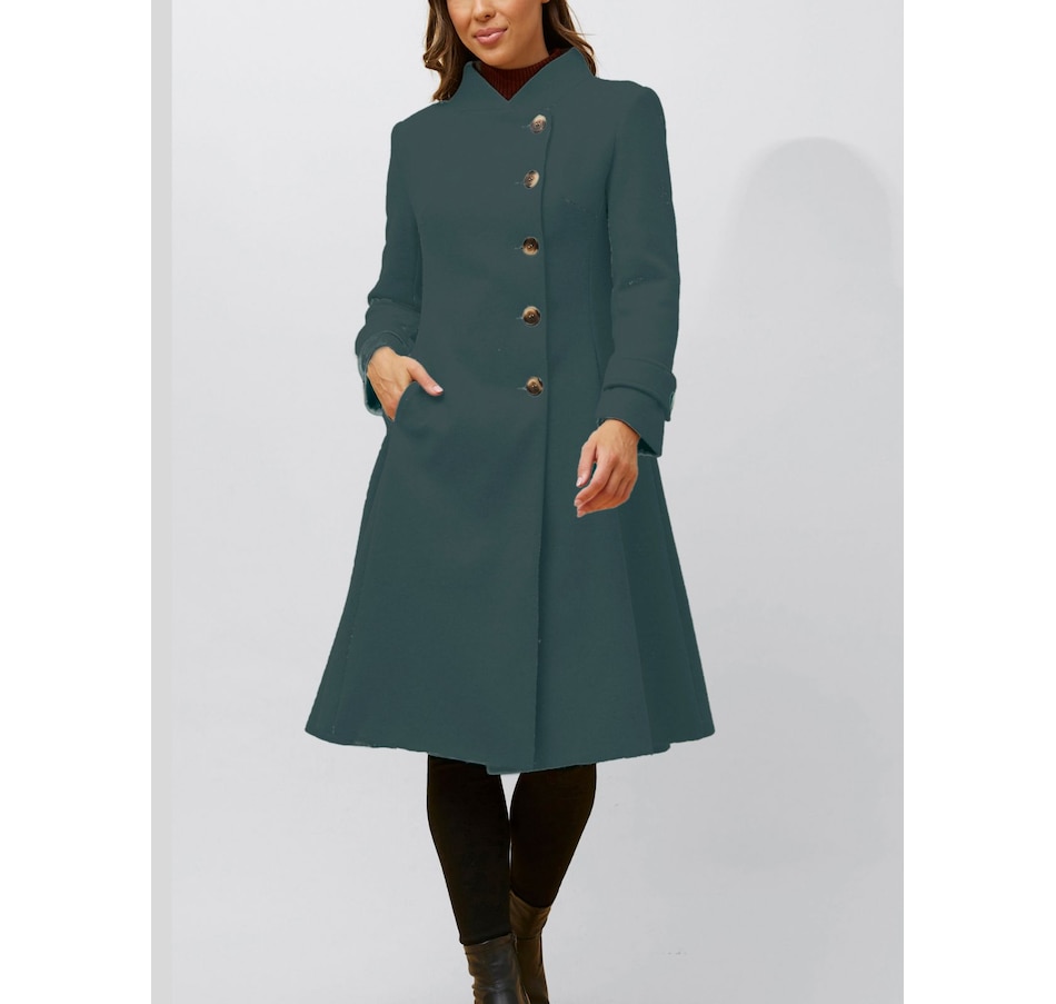 Image 800883_ST01.jpg, Product 800-883 / Price $189.95, Annick Harper Retro Flared Coat Side Buttons from ANNICK on TSC.ca's Fashion department