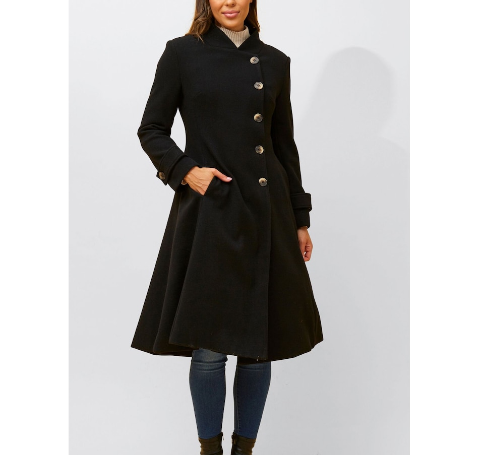 Image 800883_ST02.jpg, Product 800-883 / Price $189.95, Annick Harper Retro Flared Coat Side Buttons from ANNICK on TSC.ca's Fashion department
