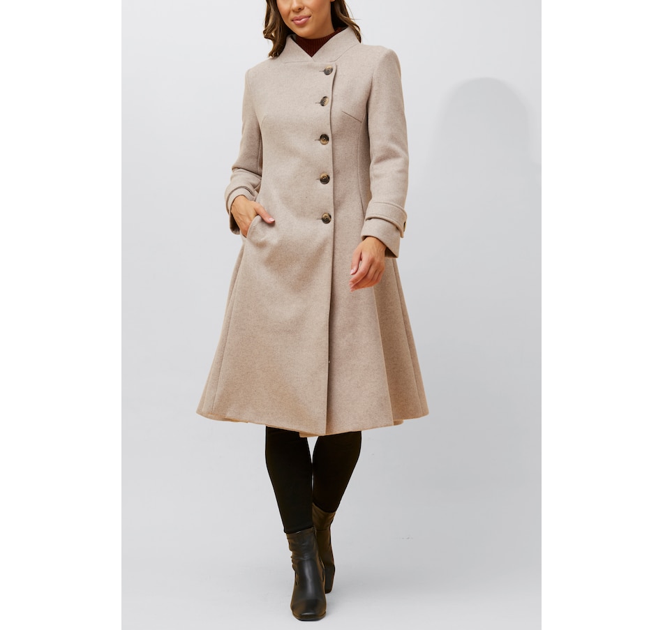 Image 800883_ST03.jpg, Product 800-883 / Price $189.95, Annick Harper Retro Flared Coat Side Buttons from ANNICK on TSC.ca's Fashion department