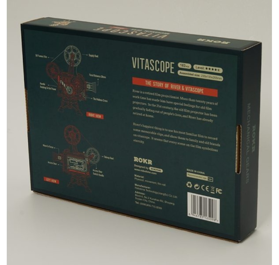 Image 800885_ALTMORE4.jpg, Product 800-885 / Price $56.95, ROKR Vitascope LK601 - 3D Puzzle Kit (183 Pieces) | Intermediate to Advanced Difficulty | Includes Plywood, Movement Mechanism, Film Roll & Lens | STEM Educational Model | ~5-Hour Assembly | For Ages 14+ from Tradeopia on TSC.ca's Toys & Hobbies department
