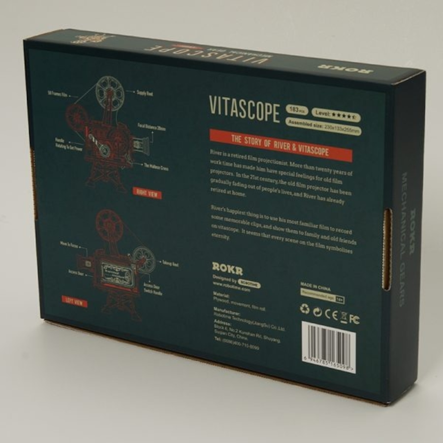 Image 800885_ALTMORE4.jpg, Product 800-885 / Price $54.95, ROKR Vitascope LK601 - 3D Puzzle Kit (183 Pieces) | Intermediate to Advanced Difficulty | Includes Plywood, Movement Mechanism, Film Roll & Lens | STEM Educational Model | ~5-Hour Assembly | For Ages 14+ from Tradeopia on TSC.ca's Toys & Hobbies department