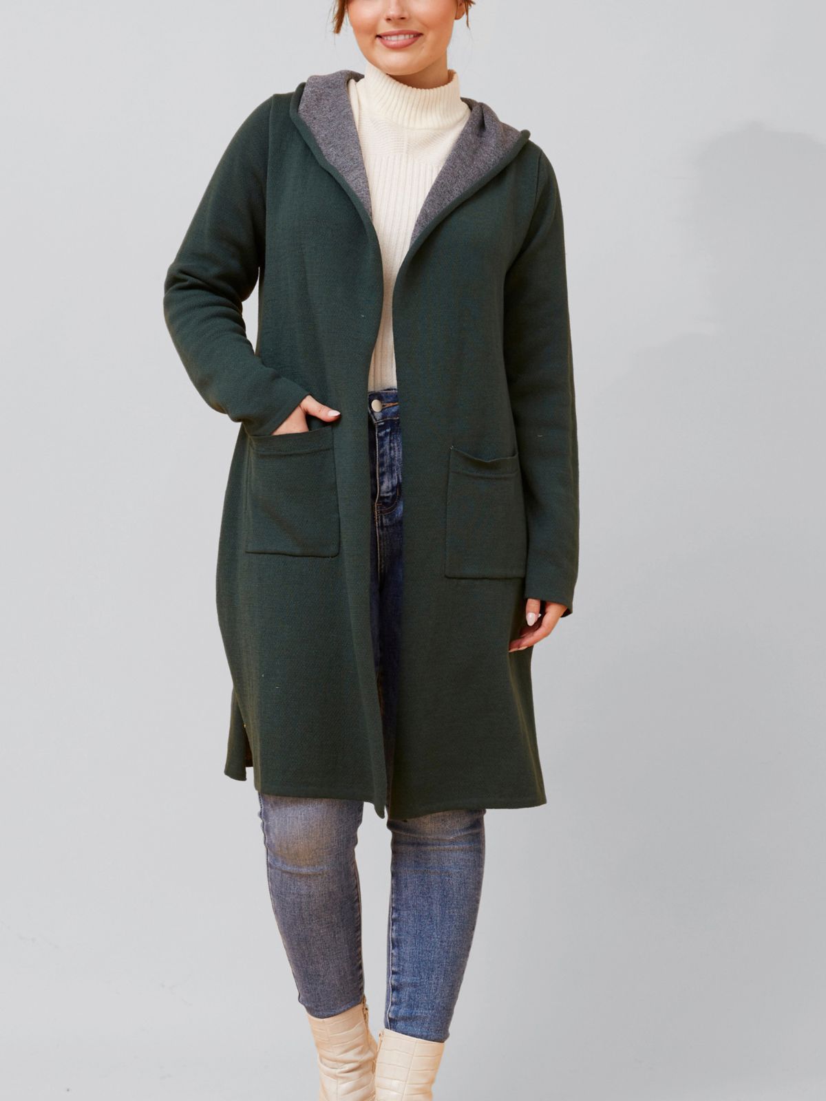 Annick Nora Hooded Open Front Knit Cardigan - TSC.ca