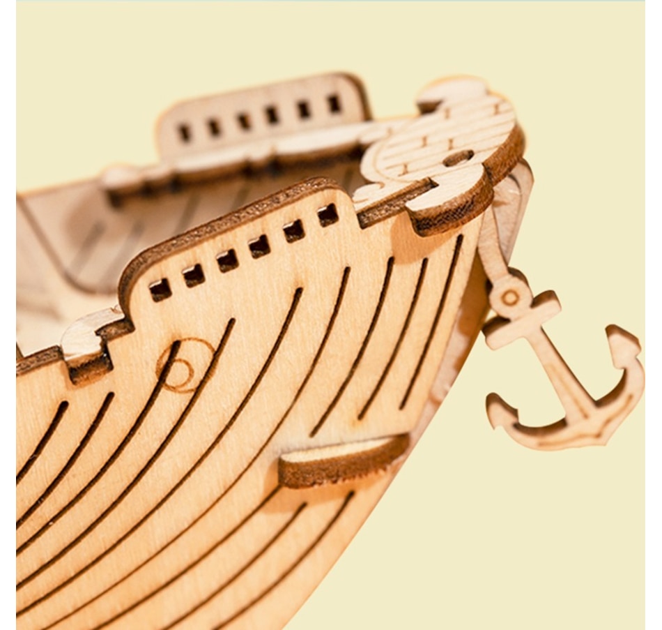 Image 800962_ALTMORE2.jpg, Product 800-962 / Price $14.97, Rolife Fishing Ship TG308 - 3D Wooden Puzzle Kit (104 Pieces) | STEM Educational Craft for Ages 8+ | Precision-Cut Plywood | ~1-Hour Assembly Time | Assembled Size: 190x48x158mm | Fun and Detailed Fishing Boat Model from Tradeopia on TSC.ca's Toys & Hobbies department