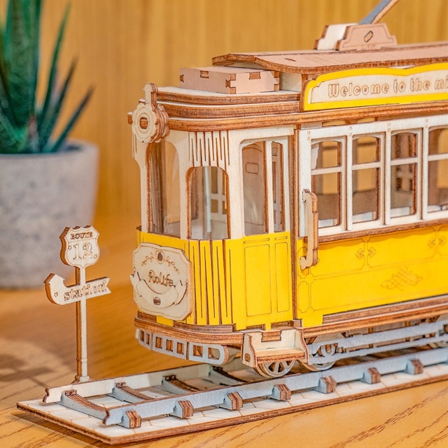 Image 800964_ALTMORE2.jpg, Product 800-964 / Price $19.95, Rolife Tramcar TG505 - 3D Wooden Puzzle Kit (145 Pieces) | STEM Educational Craft for Ages 8+ | Includes Precision-Cut Plywood | ~1.5-Hour Assembly | Assembled Size: 180x58x140mm | Fun and Detailed Tramcar Model | Ideal for Young Builders and Puzzle Enthus from Tradeopia on TSC.ca's Toys & Hobbies department