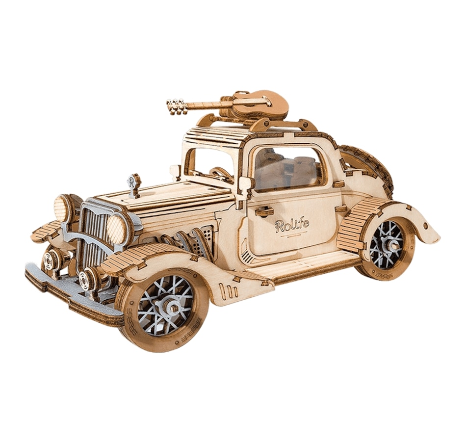 Image 800968.jpg, Product 800-968 / Price $19.97, Rolife Vintage Car TG504 - 3D Puzzle Kit (164 Pieces) | STEM Educational Craft for Ages 8+ | Includes Precision-Cut Plywood | ~1.5-Hour Assembly | Assembled Size: 160x70x80mm | Classic Car Model | Fun and Engaging Building Project from Tradeopia on TSC.ca's Toys & Hobbies department