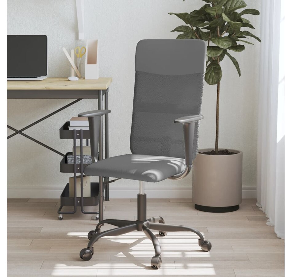 Gray height-adjustable office chair