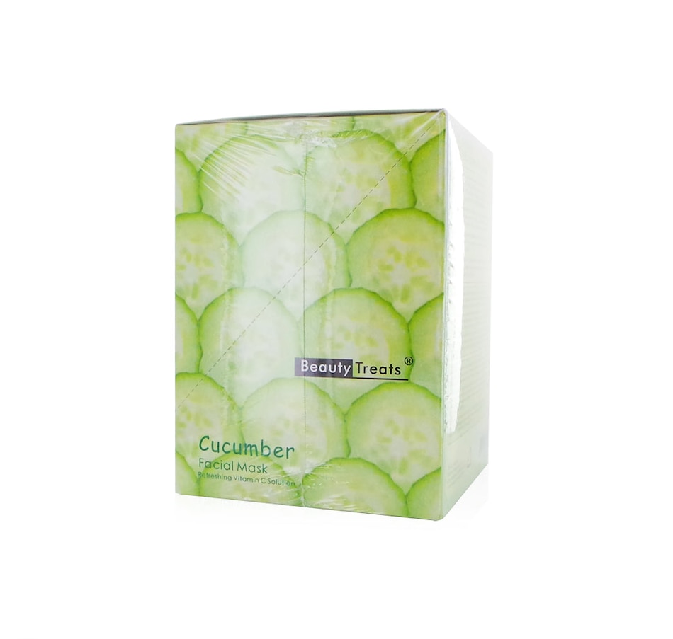 BEAUTY TREATS Facial Mask Refreshing Vitamin C Solution - Cucumber - Display Box 24 Pieces - Cucumber