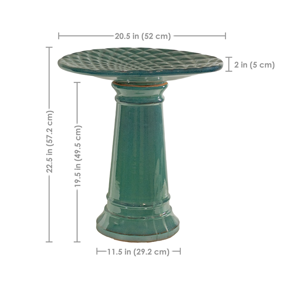 Image 808475_ALTMORE20.jpg, Product 808-475 / Price $326.45, Rennes Ceramic Bird Bath - Turquoise from Sunnydaze Décor on TSC.ca's Home & Garden department