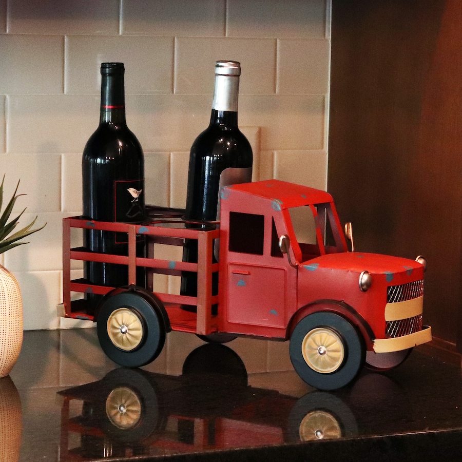 Image 808489_ALTMORE1.jpg, Product 808-489 / Price $75.65, Rustic Red Truck Metal Wine Rack from Sunnydaze Décor on TSC.ca's Home & Garden department