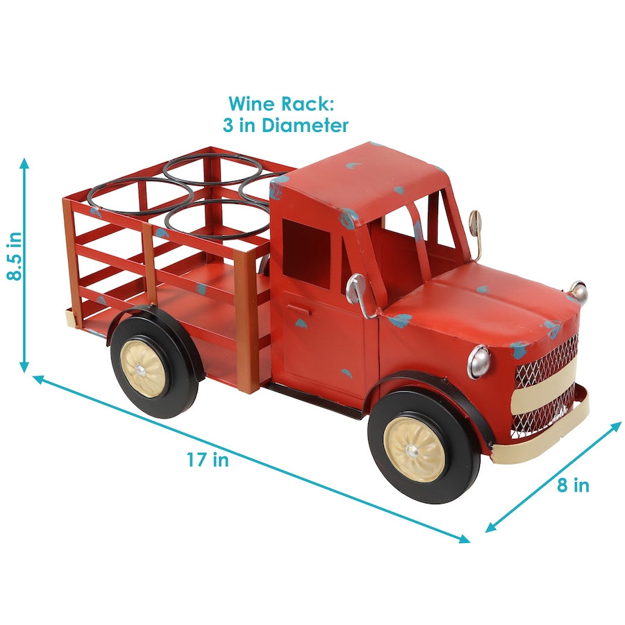 Image 808489_ALTMORE3.jpg, Product 808-489 / Price $75.65, Rustic Red Truck Metal Wine Rack from Sunnydaze Décor on TSC.ca's Home & Garden department