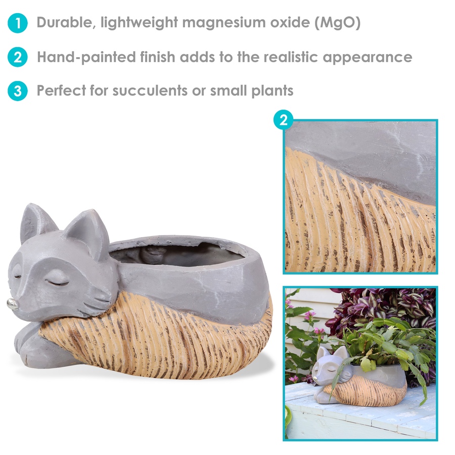 Image 808552_ALTMORE2.jpg, Product 808-552 / Price $54.75, Finley the Fox Planter Statue - Indoor Flower Pot - 8-Inch from Sunnydaze Décor on TSC.ca's Home & Garden department