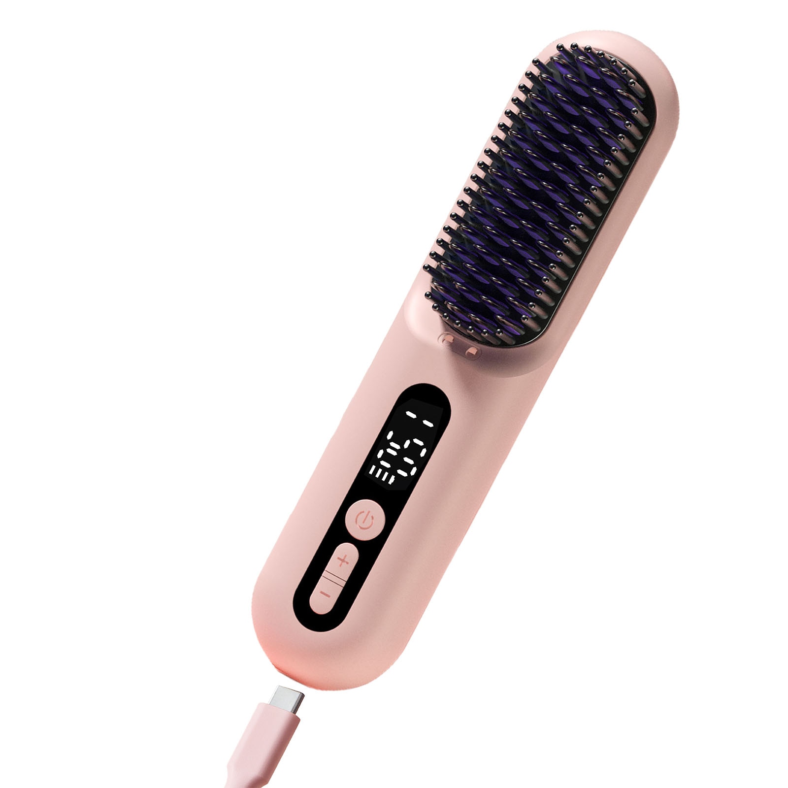 Mini hair brush straightener best sale