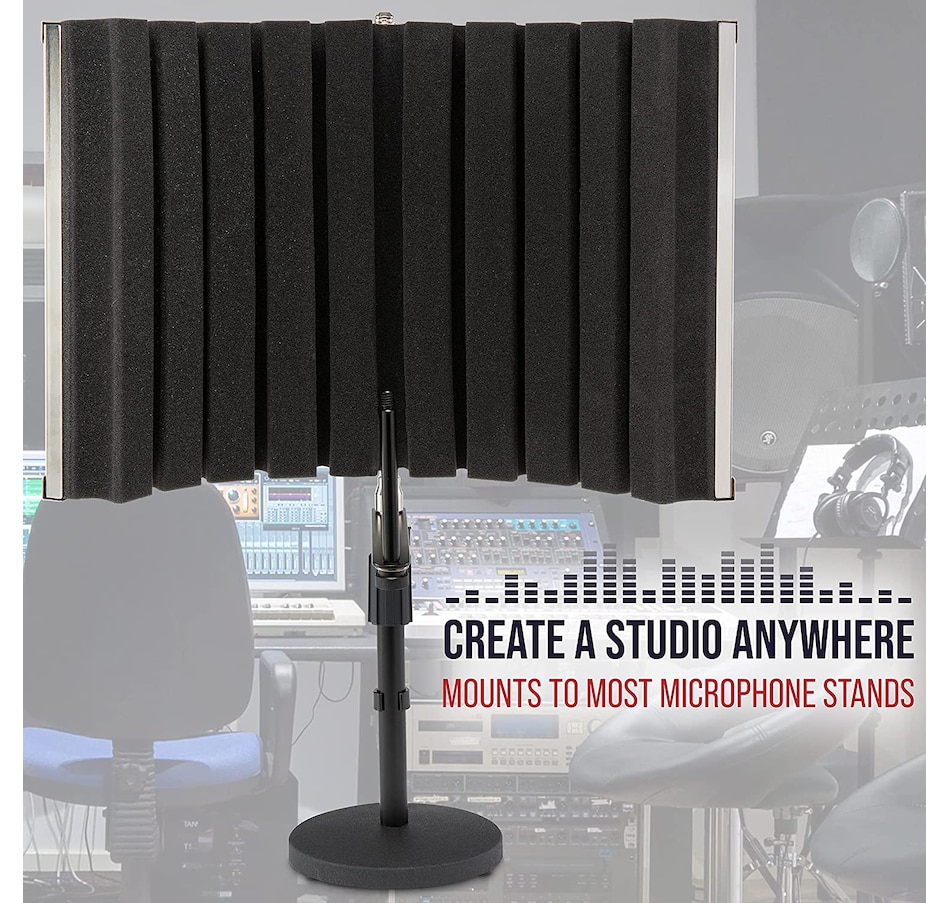 Image 809547_ALTMORE2.jpg, Product 809-547 / Price $79.99, LyxPro VRI-30 Microphone Sound Isolation Shield, Microphone Foam Shield, Foldable & Stand Mountable from LyxPro on TSC.ca's Toys & Hobbies department