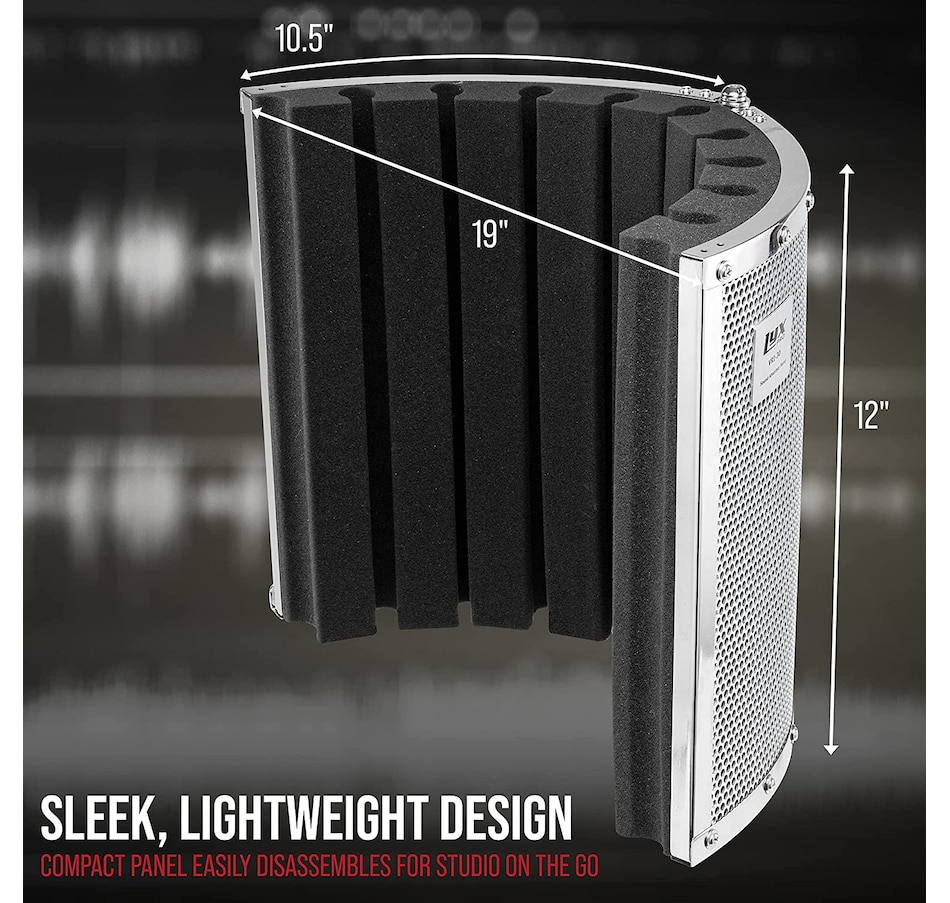 Image 809547_ALTMORE5.jpg, Product 809-547 / Price $79.99, LyxPro VRI-30 Microphone Sound Isolation Shield, Microphone Foam Shield, Foldable & Stand Mountable from LyxPro on TSC.ca's Toys & Hobbies department