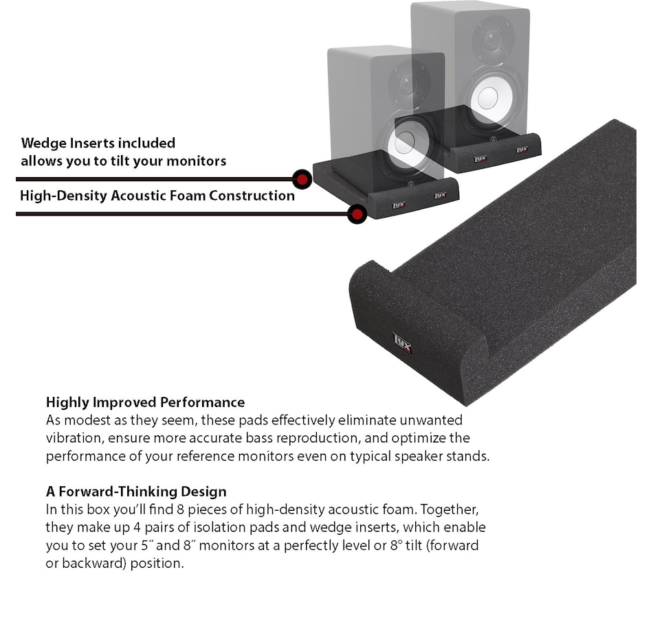 Image 809548_ALTMORE1.jpg, Product 809-548 / Price $44.99, LyxPro MNS-4 Acoustic Foam Isolation Pads, Studio Monitor & Speaker Isolation Pads - 1 Pair from LyxPro on TSC.ca's Toys & Hobbies department
