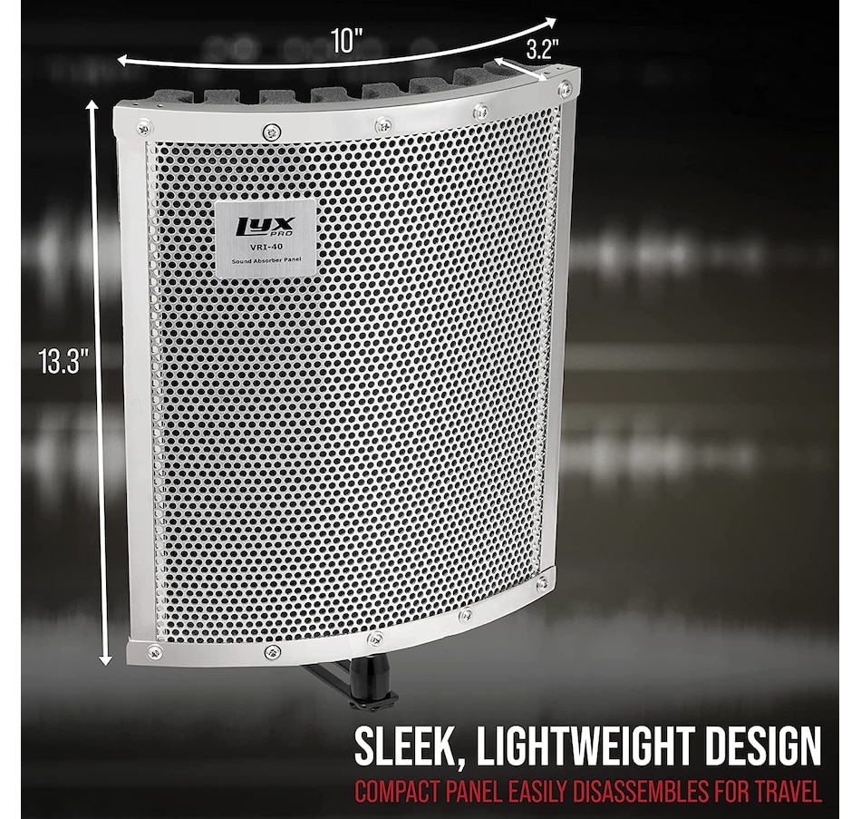 Image 809552_ALTMORE4.jpg, Product 809-552 / Price $59.99, LyxPro VRI-40 Microphone Sound Isolation Shield, Mic Foam Shield with Gooseneck, Stand Mountable from LyxPro on TSC.ca's Toys & Hobbies department