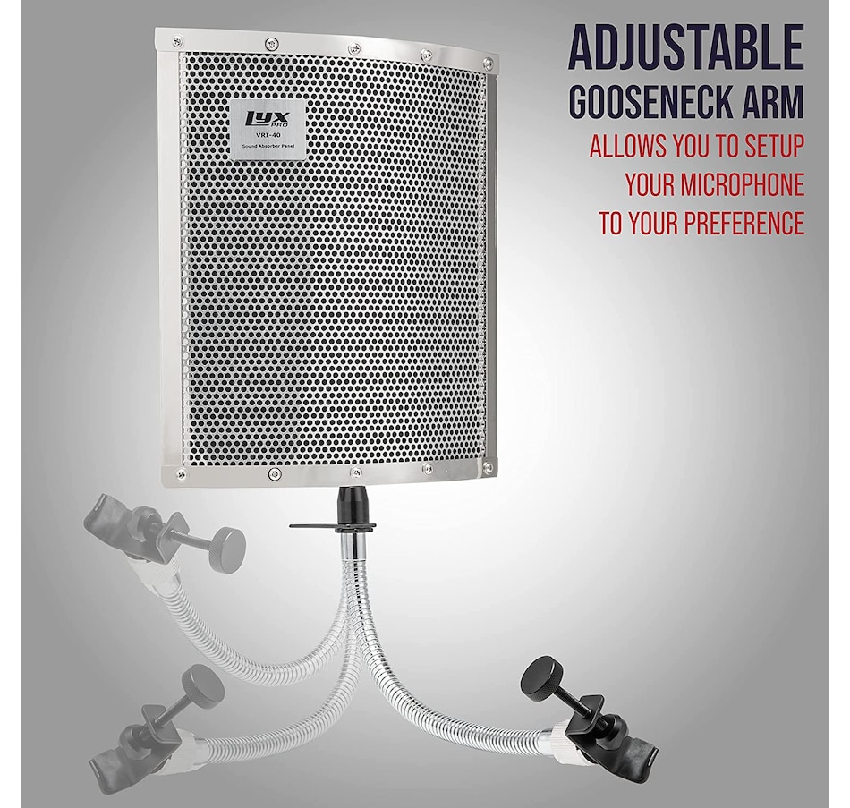 Image 809552_ALTMORE5.jpg, Product 809-552 / Price $59.99, LyxPro VRI-40 Microphone Sound Isolation Shield, Mic Foam Shield with Gooseneck, Stand Mountable from LyxPro on TSC.ca's Toys & Hobbies department