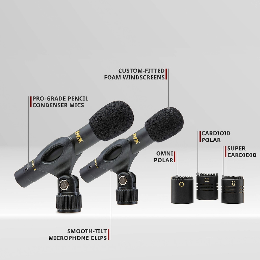 Image 809554_ALTMORE1.jpg, Product 809-554 / Price $149.99, LyxPro Pair of Pencil Condenser Microphone Stick Set with Omni, Cardioid & Super Cardioid Capsules from LyxPro on TSC.ca's Toys & Hobbies department