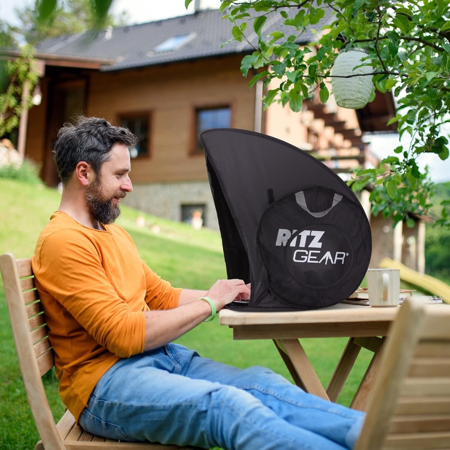 Image 809556_ALTMORE5.jpg, Product 809-556 / Price $79.99, RitzGear Laptop Sun Shade, Portable Laptop Tent & Carry Case for 17” Computer, Tablet & Smartphone from Ritz Gear on TSC.ca's Electronics department