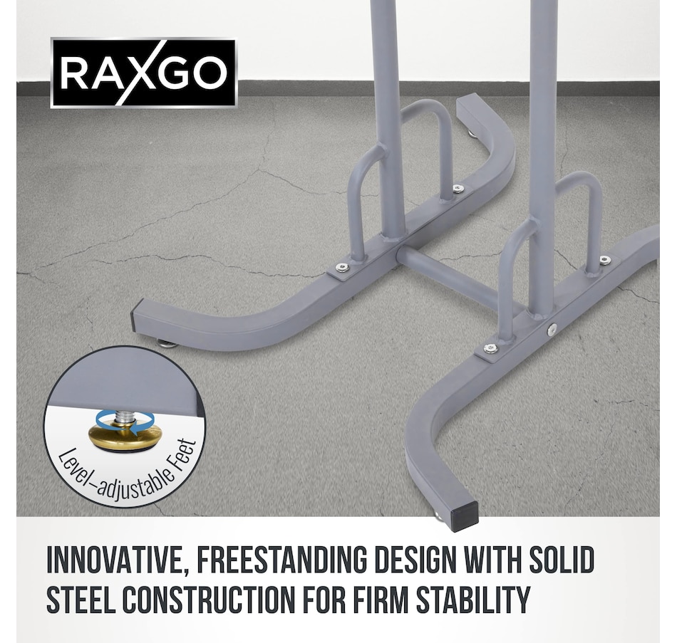 Image 809558_ALTMORE2.jpg, Product 809-558 / Price $82.55, RaxGo Freestanting Bike Storage Rack, 2 Bicycle Stand W/Adjustable Hooks, for Mountain & Road Bikes from Raxgo on TSC.ca's Health & Fitness department