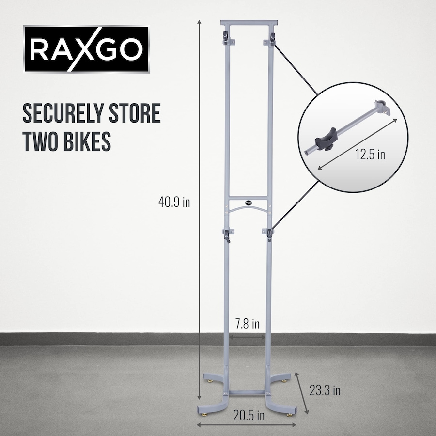 Image 809558_ALTMORE4.jpg, Product 809-558 / Price $82.55, RaxGo Freestanting Bike Storage Rack, 2 Bicycle Stand W/Adjustable Hooks, for Mountain & Road Bikes from Raxgo on TSC.ca's Health & Fitness department