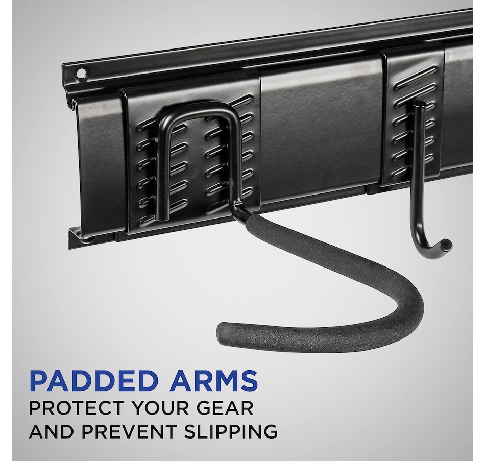 Image 809565_ALTMORE2.jpg, Product 809-565 / Price $79.99, RaxGo Garage Bike Rack, Wall Mount Bike Hanger for 3 Bikes with 3 Adjustable Hooks for Helmets from Raxgo on TSC.ca's Health & Fitness department