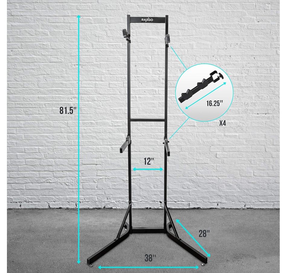 Image 809566_ALTMORE4.jpg, Product 809-566 / Price $229.99, RaxGo Freestanting Bike Stand, 4 Bicycle Stand with Adjustable Height, for Mountain & Road Bicycles from Raxgo on TSC.ca's Health & Fitness department