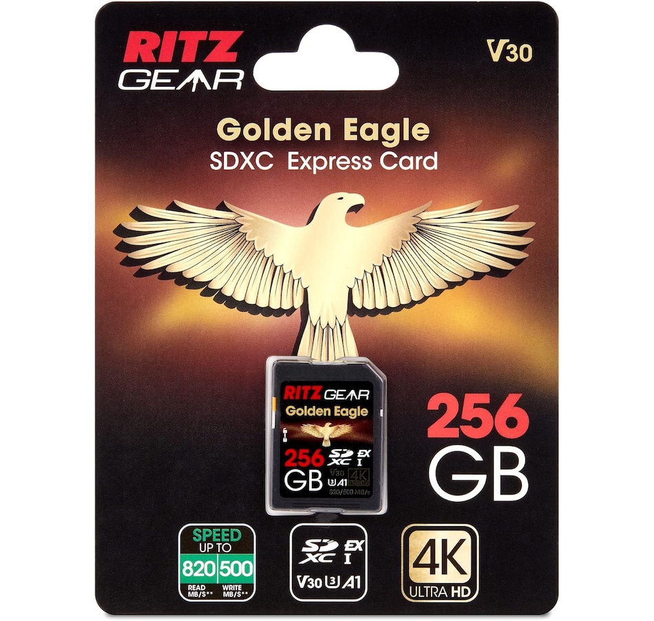 Image 809569.jpg, Product 809-569 / Price $59.99, Ritz Gear SDExpress Golden Eagle SDXC SD Card, Express SD Card 256GB with SDExpress-Reader Included from Ritz Gear on TSC.ca's Electronics department