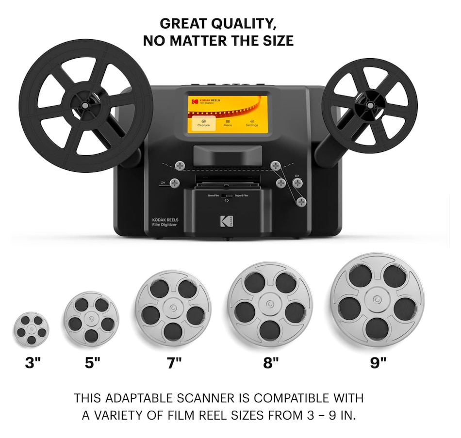 Image 809573_ALTMORE2.jpg, Product 809-573 / Price $629.99, Kodak REELS 8mm & Super 8 Film Scanner & Converter, Slide Scanner with Big 5” Screen from Kodak on TSC.ca's Toys & Hobbies department